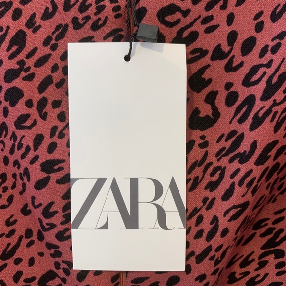 NWT Zara Printed Dress with Draping - Picture 6 of 6